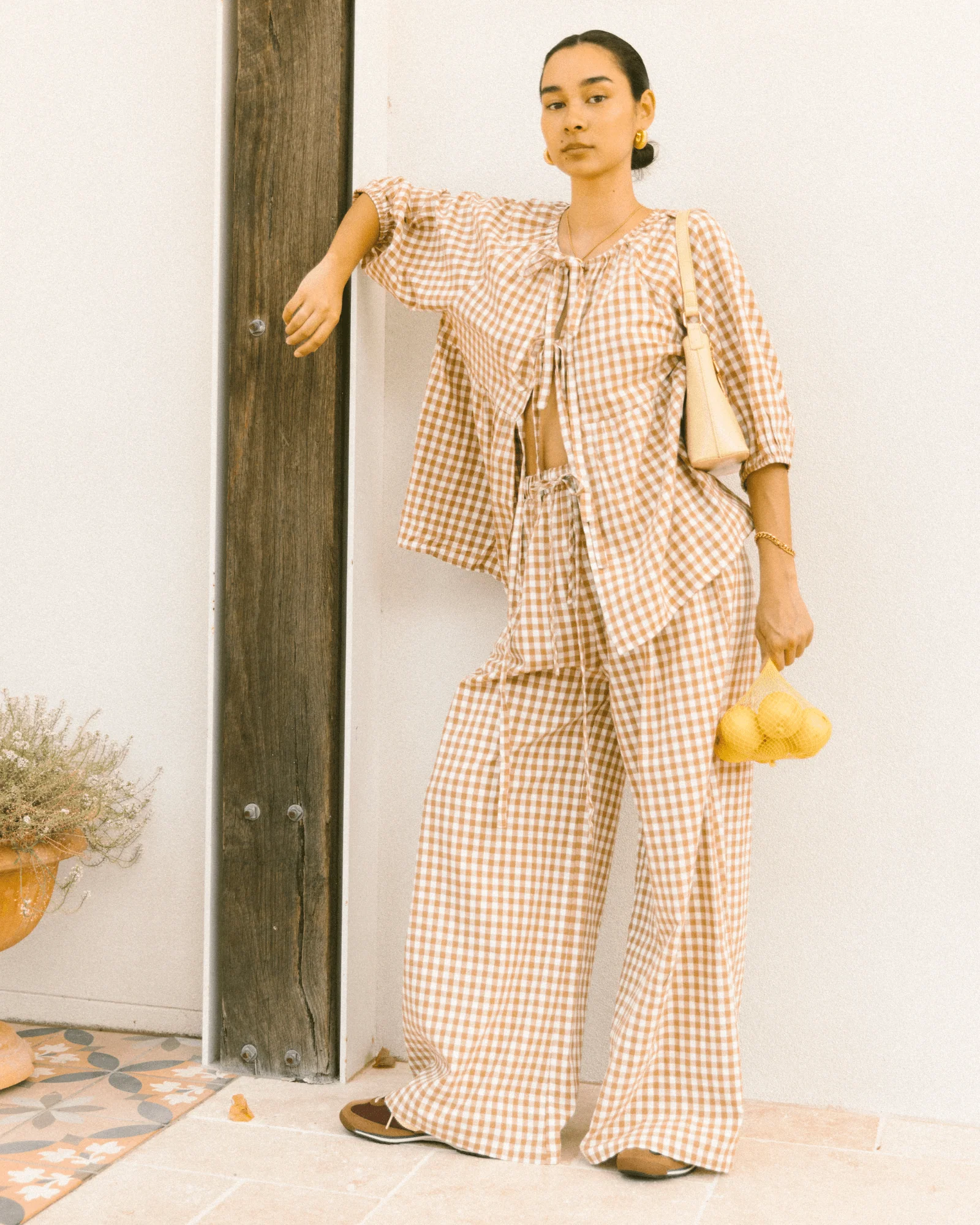 FINAL SALE | Posey Pants | Caramel Gingham - Image 11