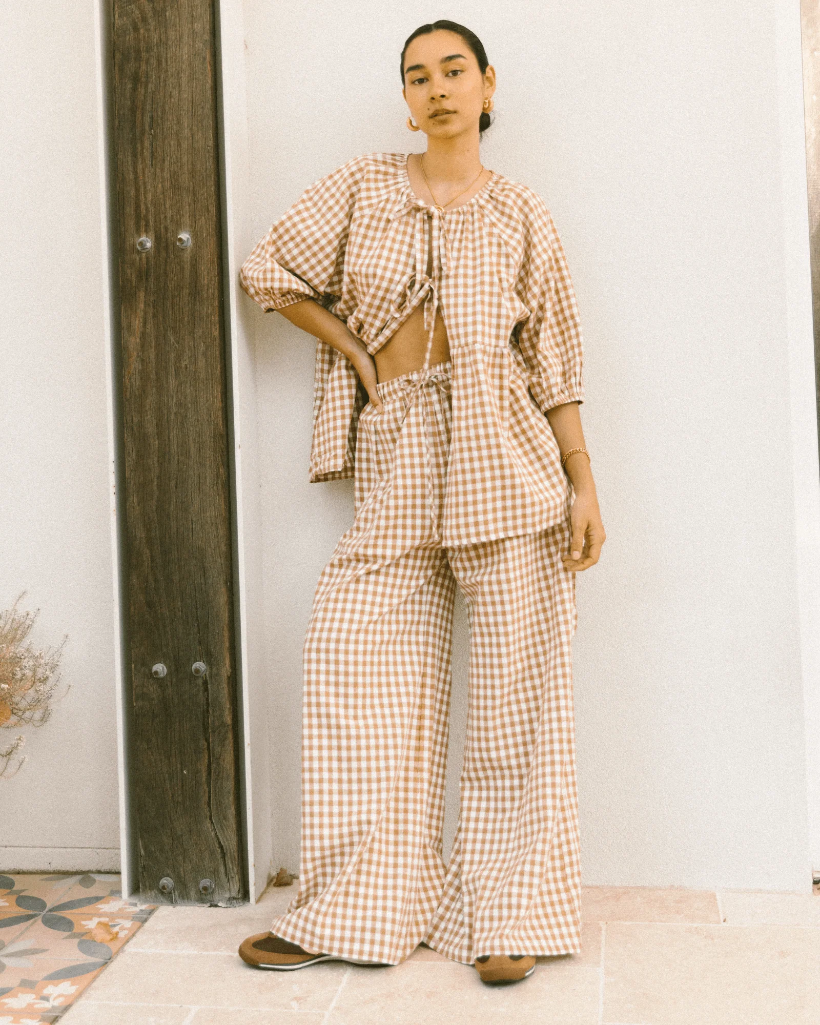FINAL SALE | Posey Pants | Caramel Gingham - Image 13
