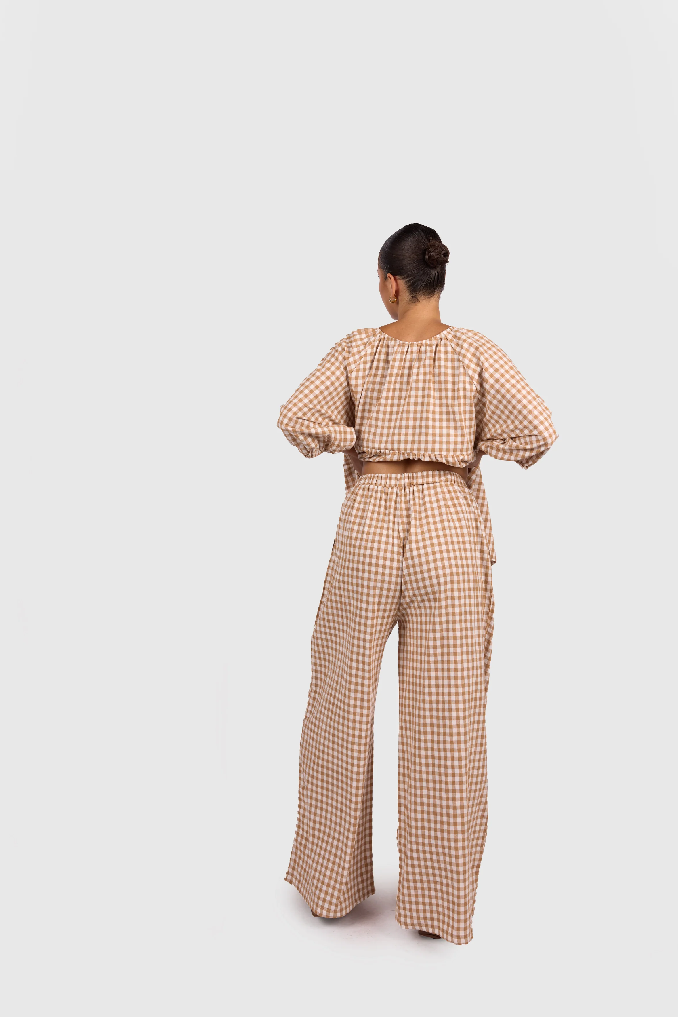 FINAL SALE | Posey Pants | Caramel Gingham - Image 3
