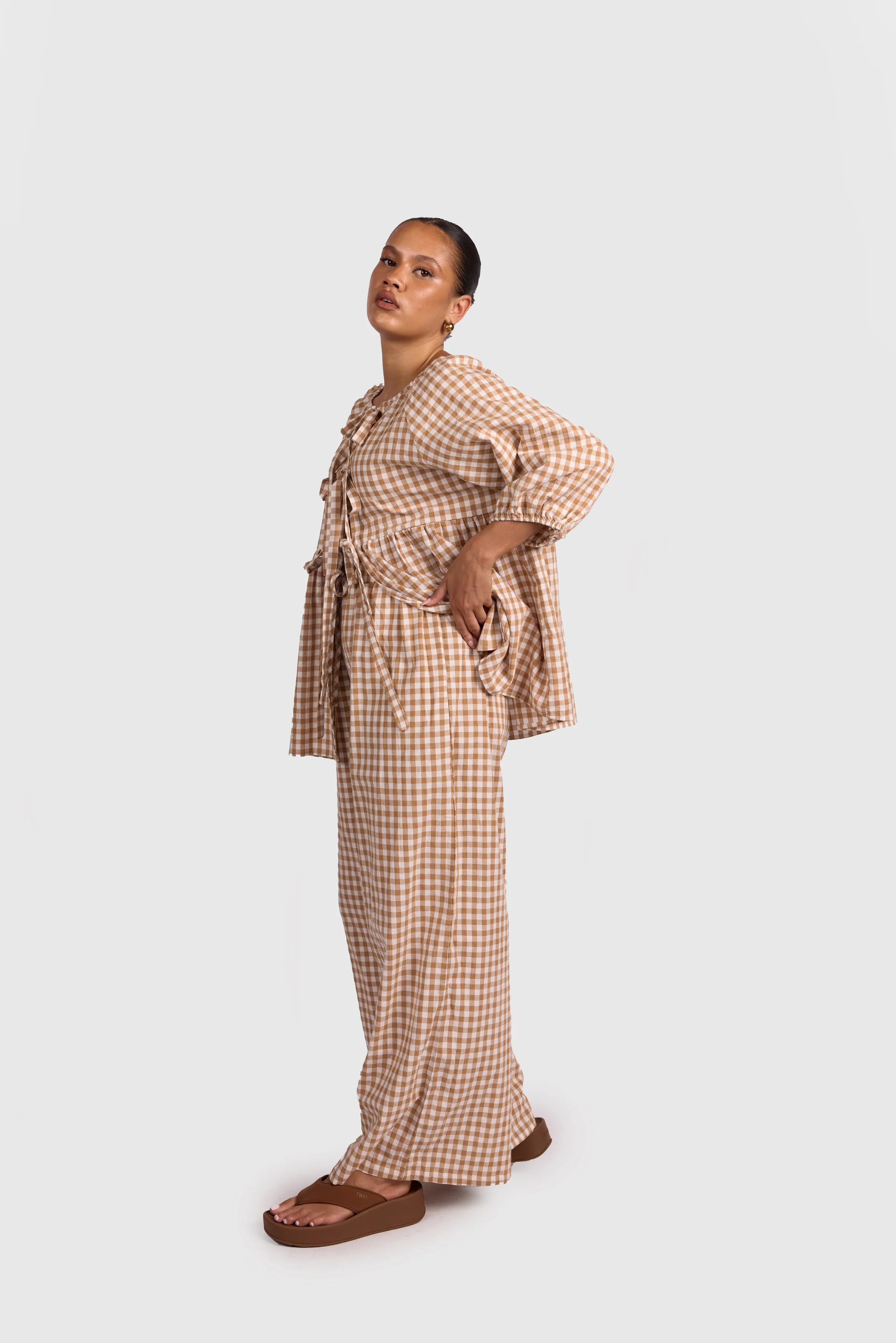 FINAL SALE | Posey Pants | Caramel Gingham - Image 6