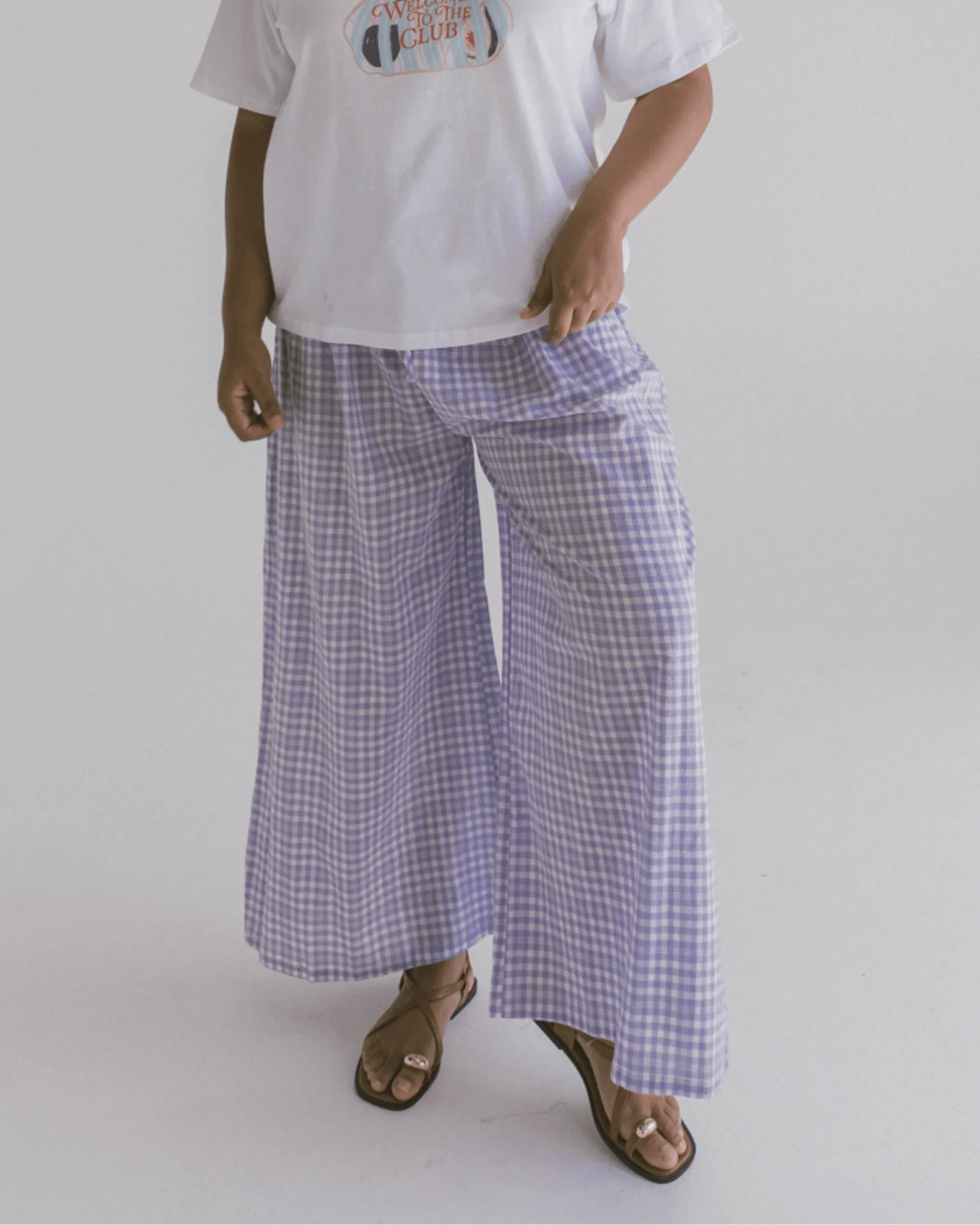 FINAL SALE | Posey Pants | Lavender Gingham
