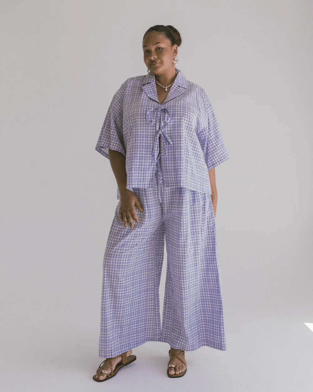 FINAL SALE | Posey Pants | Lavender Gingham - Image 5