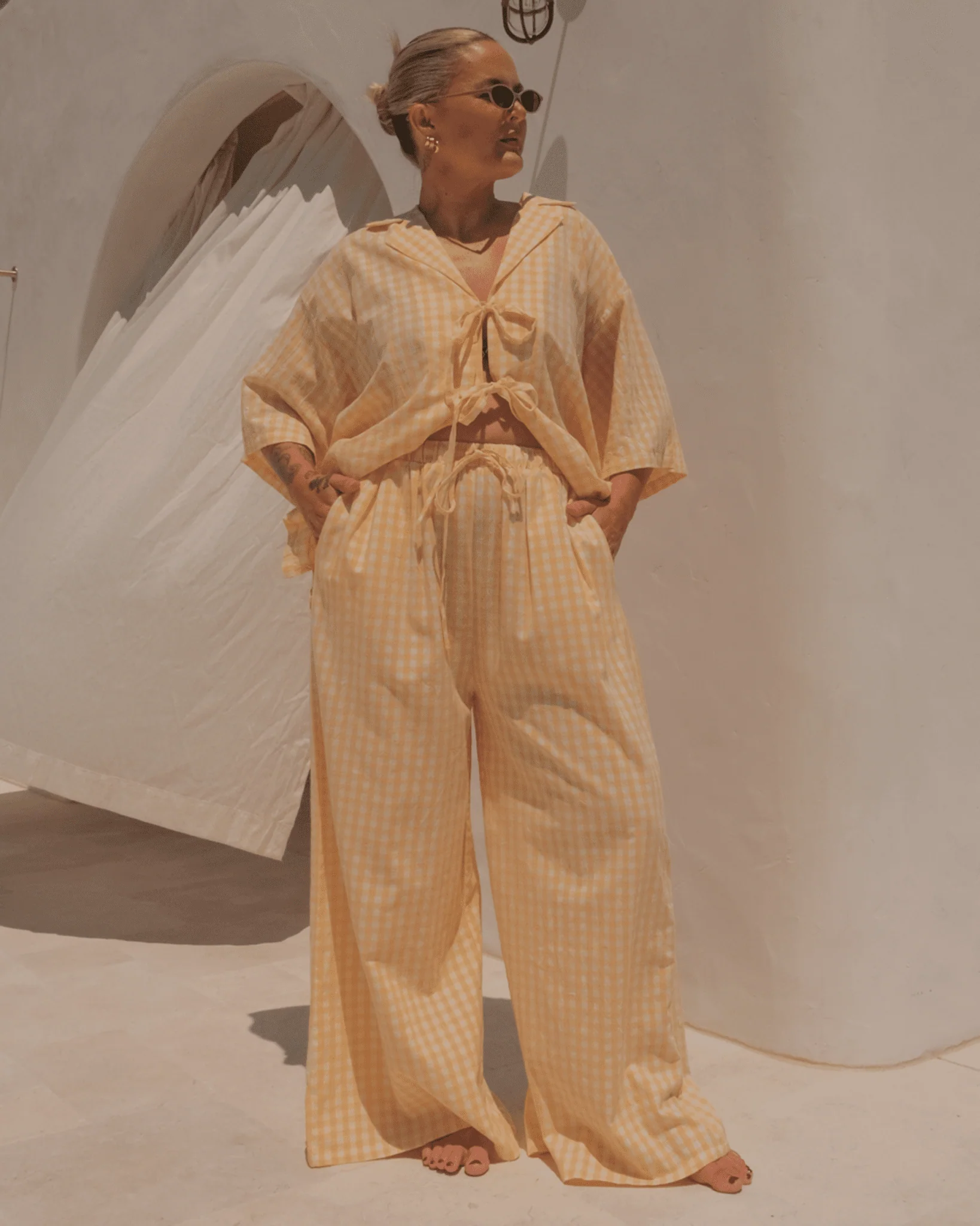 FINAL SALE | Posey Pants | Lemon Gingham - Image 3