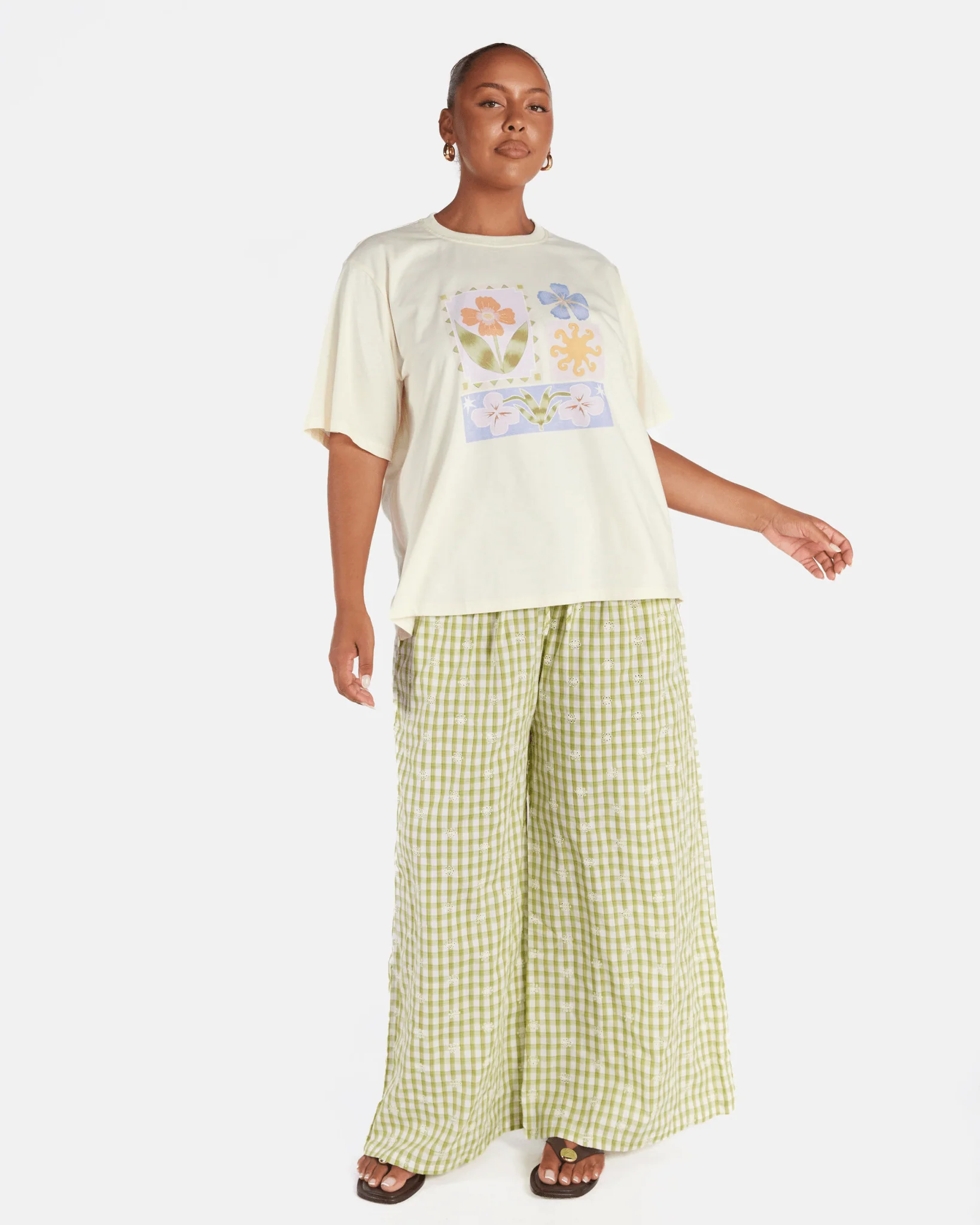 FINAL SALE | Posey Pants | Pear Gingham Embroidery - Image 3