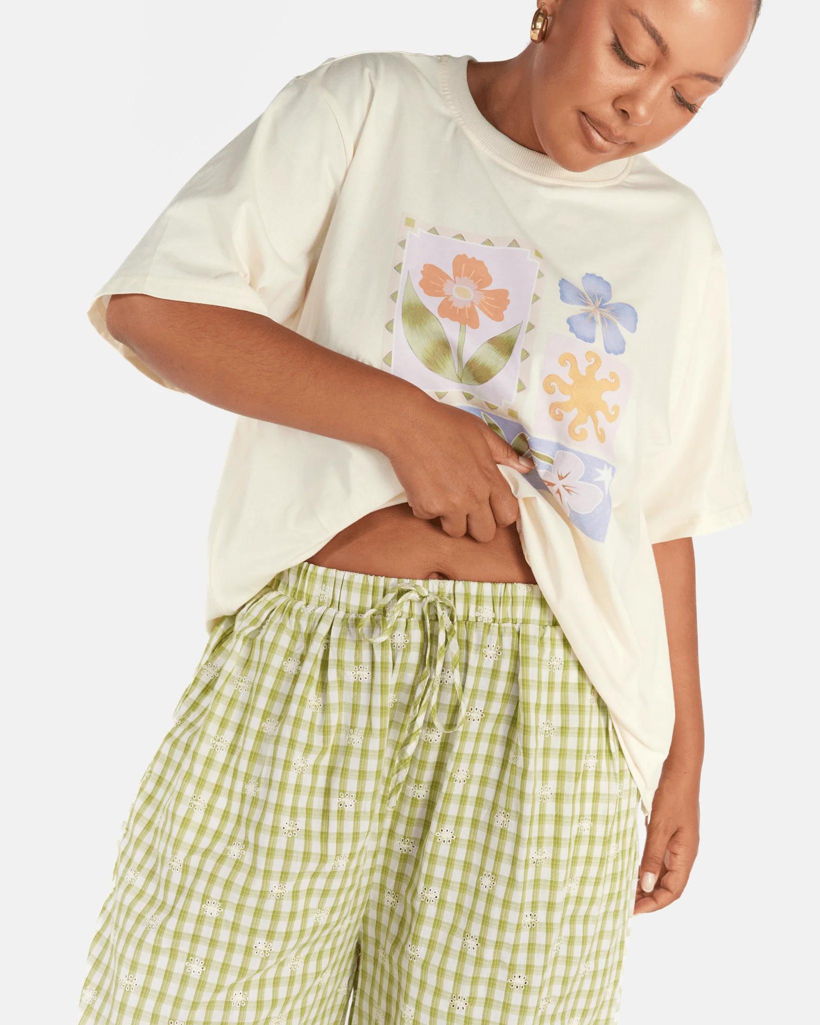 FINAL SALE | Posey Pants | Pear Gingham Embroidery - Image 4