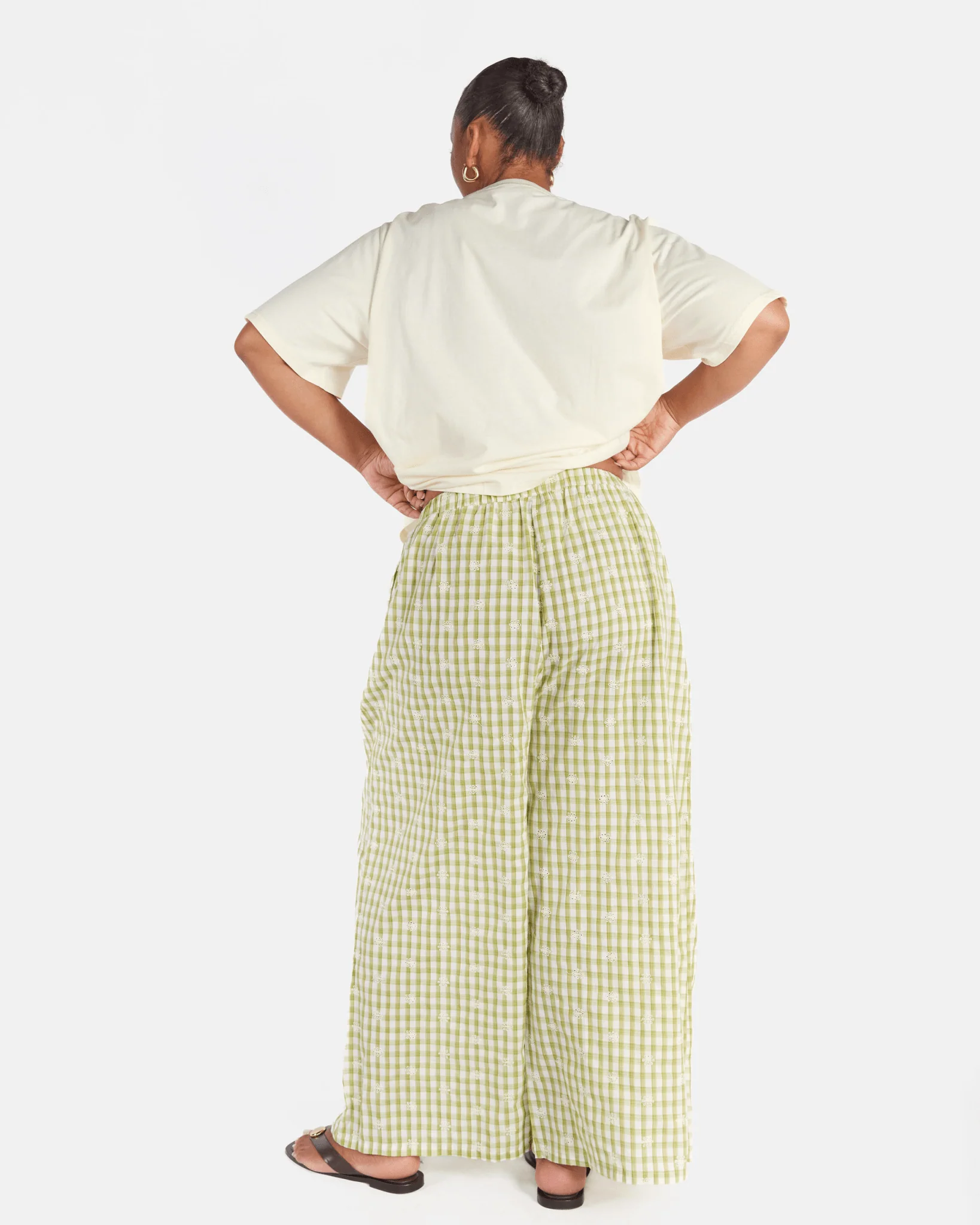 FINAL SALE | Posey Pants | Pear Gingham Embroidery - Image 7
