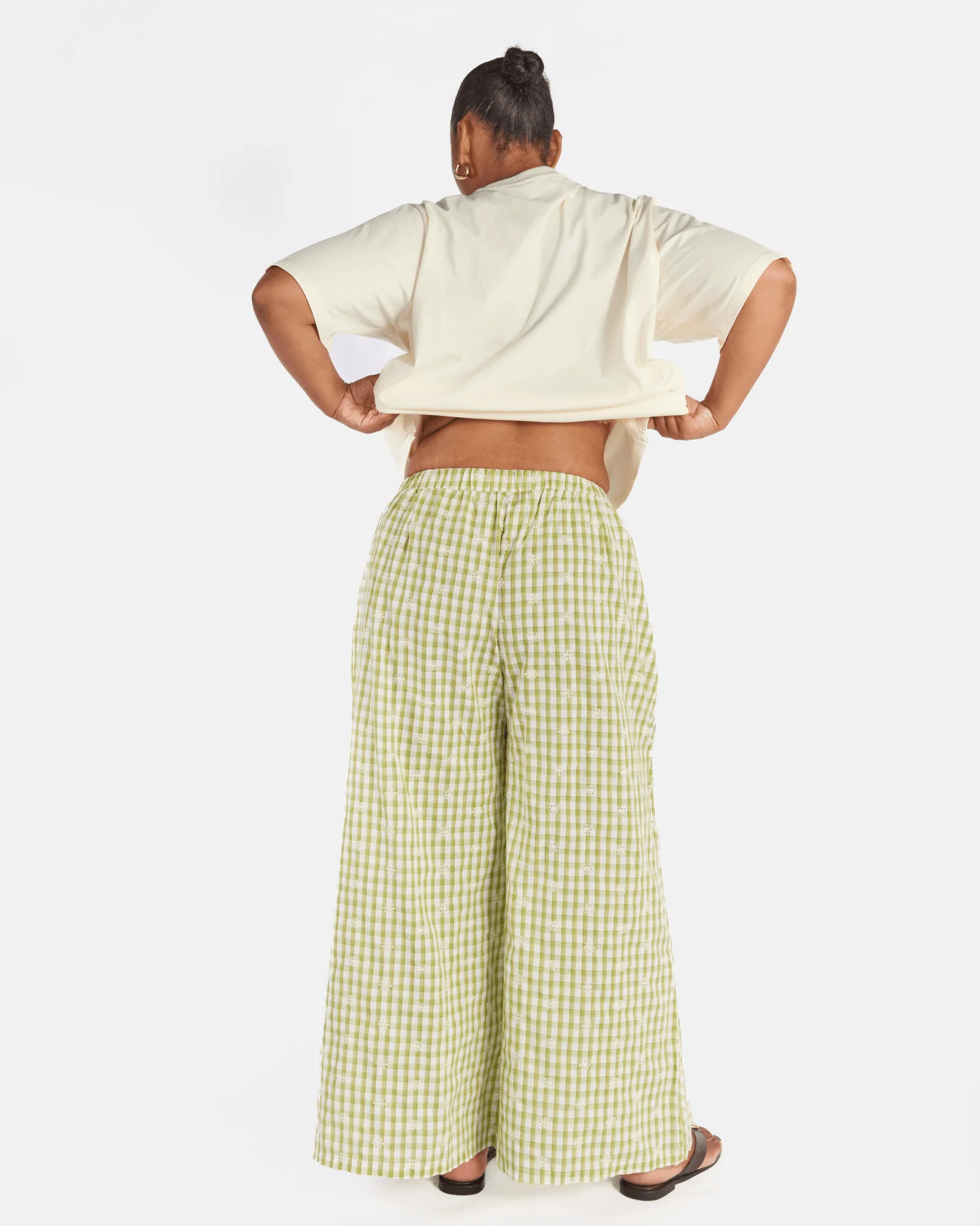 FINAL SALE | Posey Pants | Pear Gingham Embroidery - Image 8