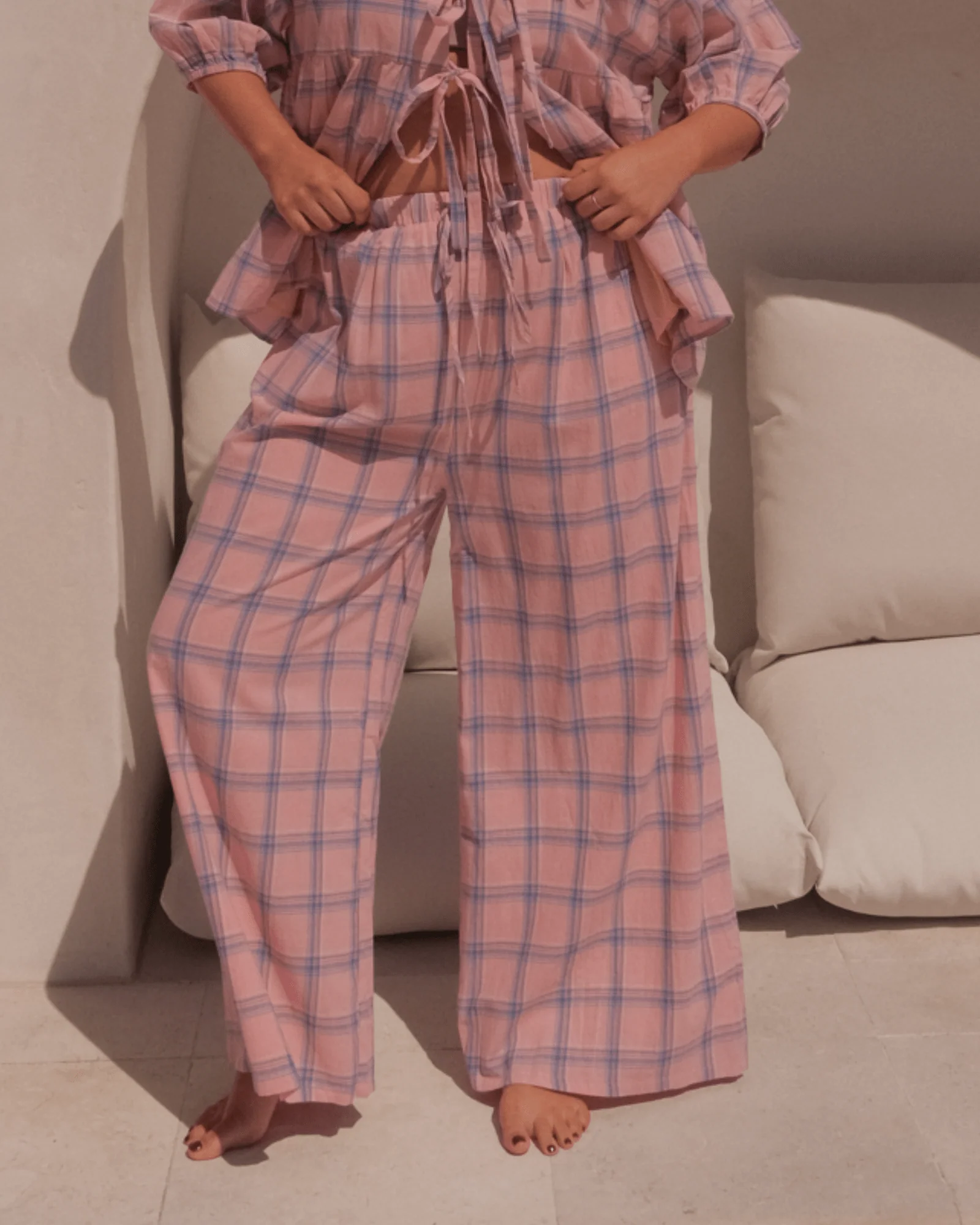 FINAL SALE | Posey Pants | Pink & Blue Gingham - Image 6