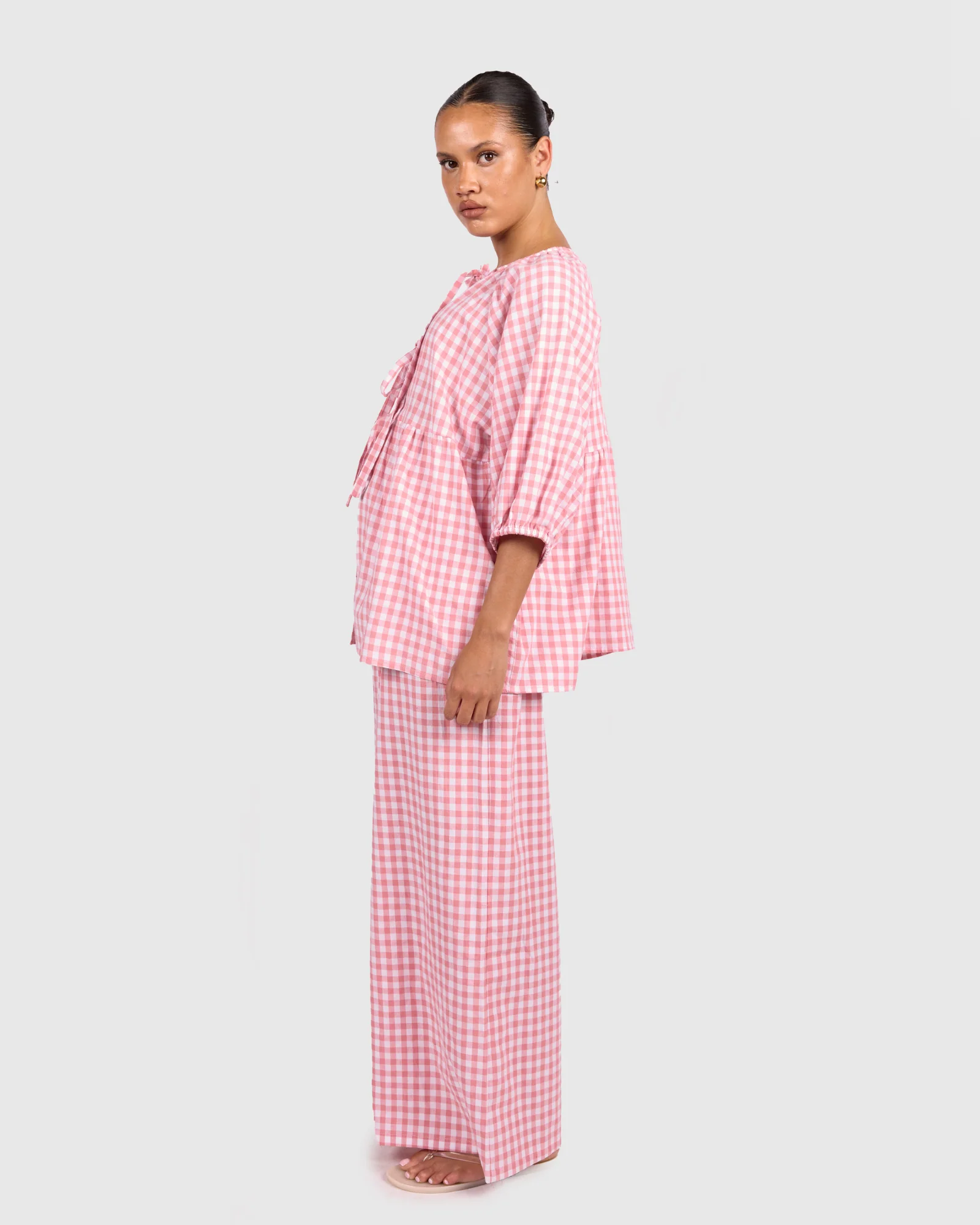 FINAL SALE | Posey Pants | Pink Gingham - Image 4