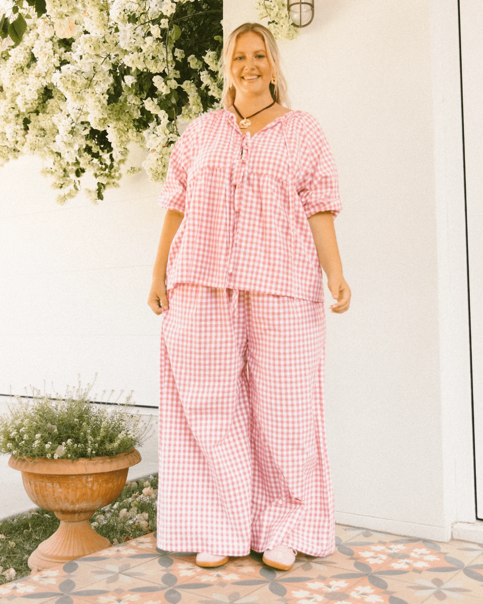 FINAL SALE | Posey Pants | Pink Gingham - Image 5