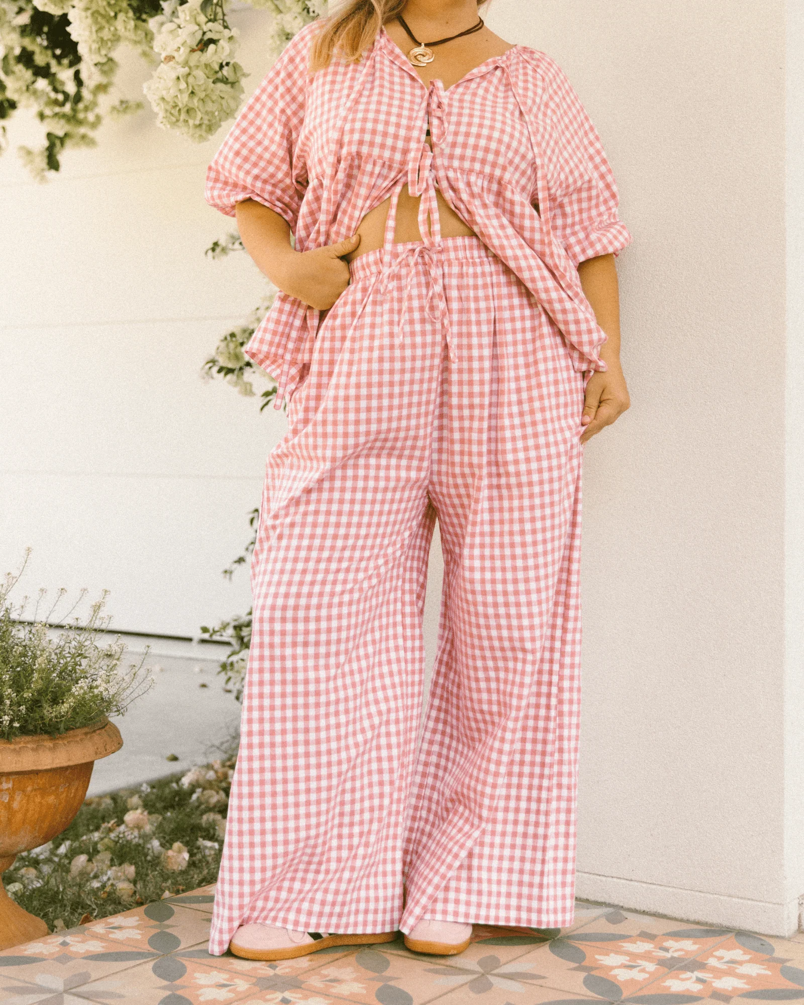 FINAL SALE | Posey Pants | Pink Gingham - Image 7
