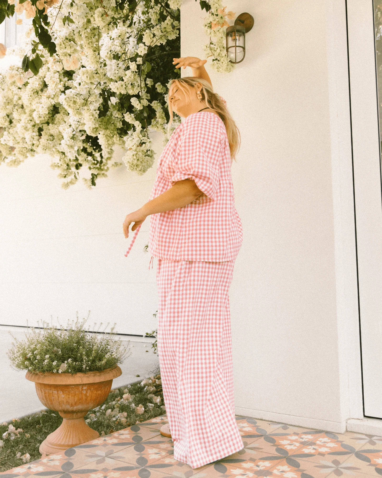 FINAL SALE | Posey Pants | Pink Gingham - Image 9