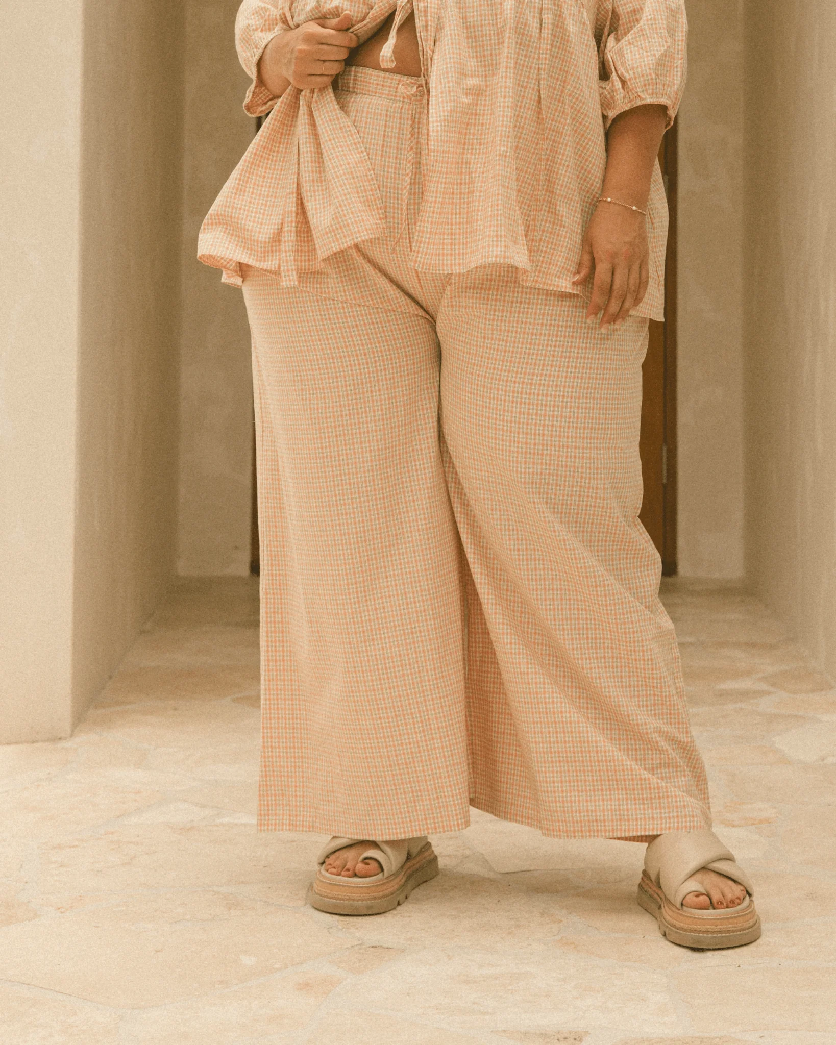 FINAL SALE | Posey Pants | Pink/Green Gingham - Image 2