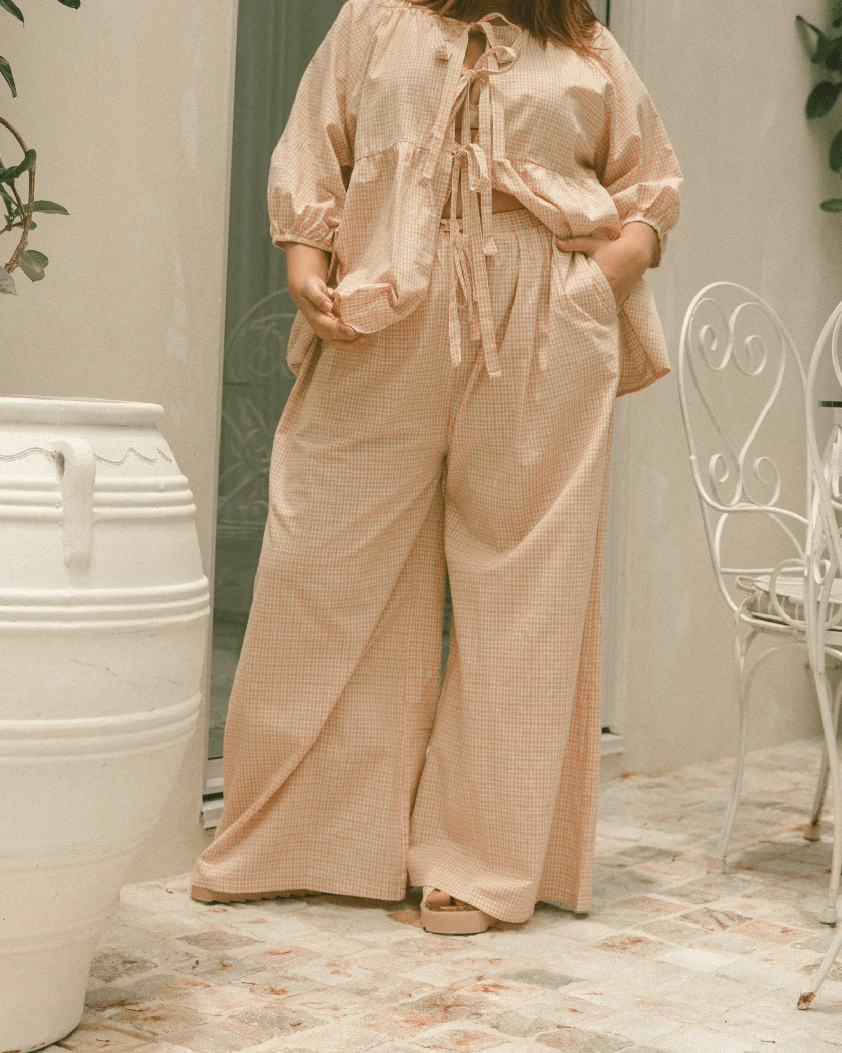 FINAL SALE | Posey Pants | Pink/Green Gingham - Image 7