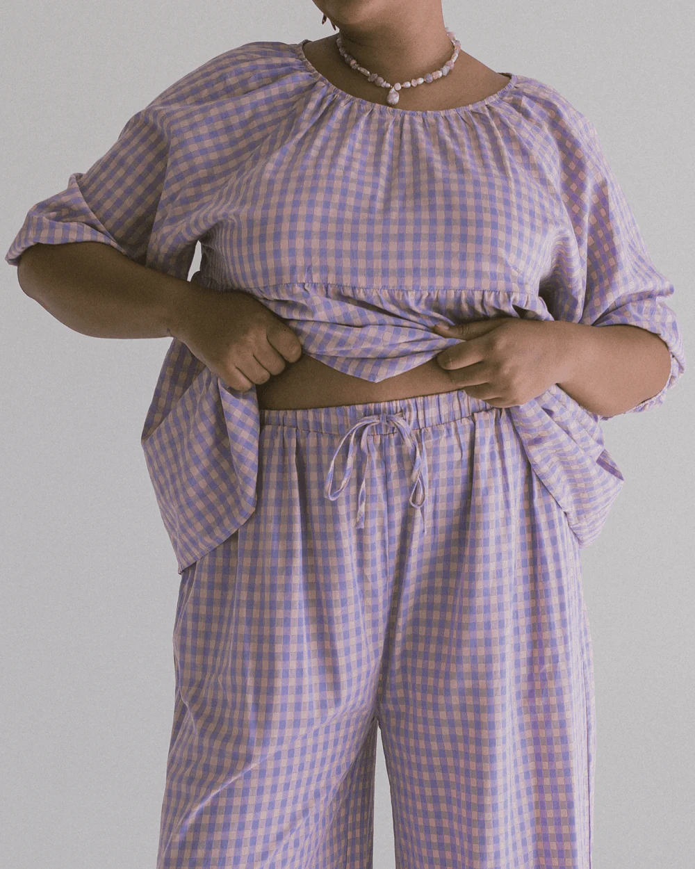 Posey Pants | Pink & Purple Gingham - Image 2
