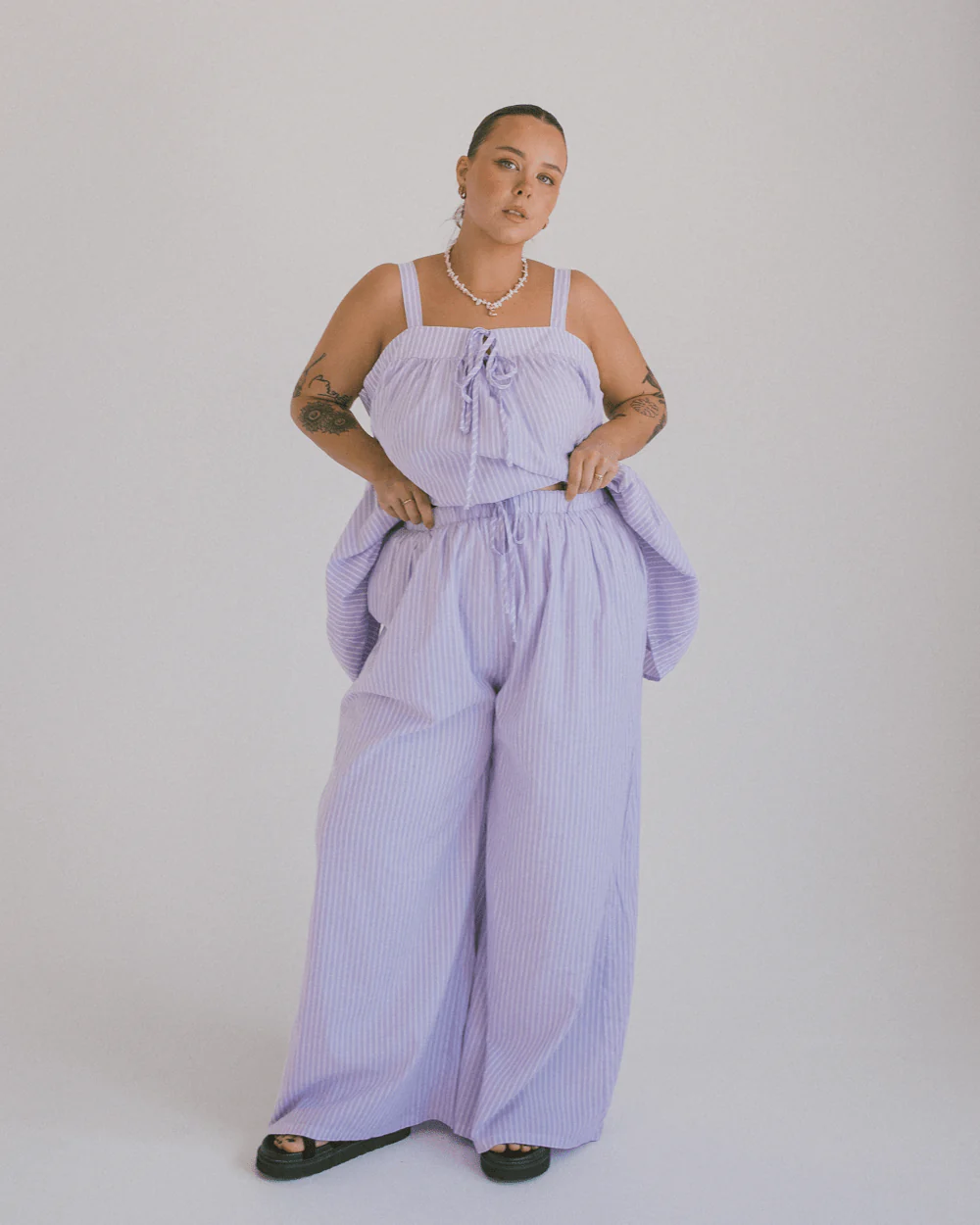 FINAL SALE | Posey Pants | Purple Stripe - Image 2