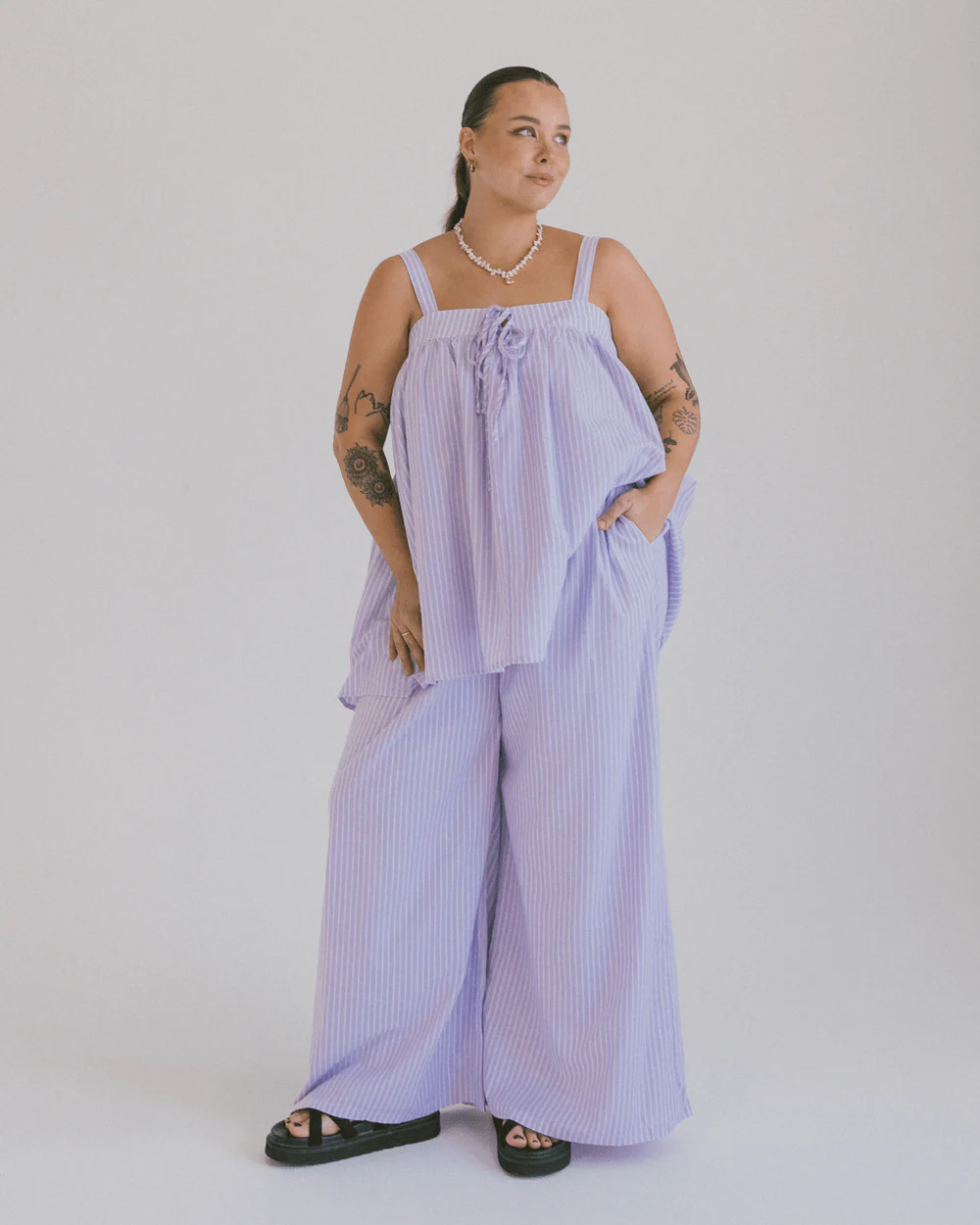 FINAL SALE | Posey Pants | Purple Stripe - Image 3