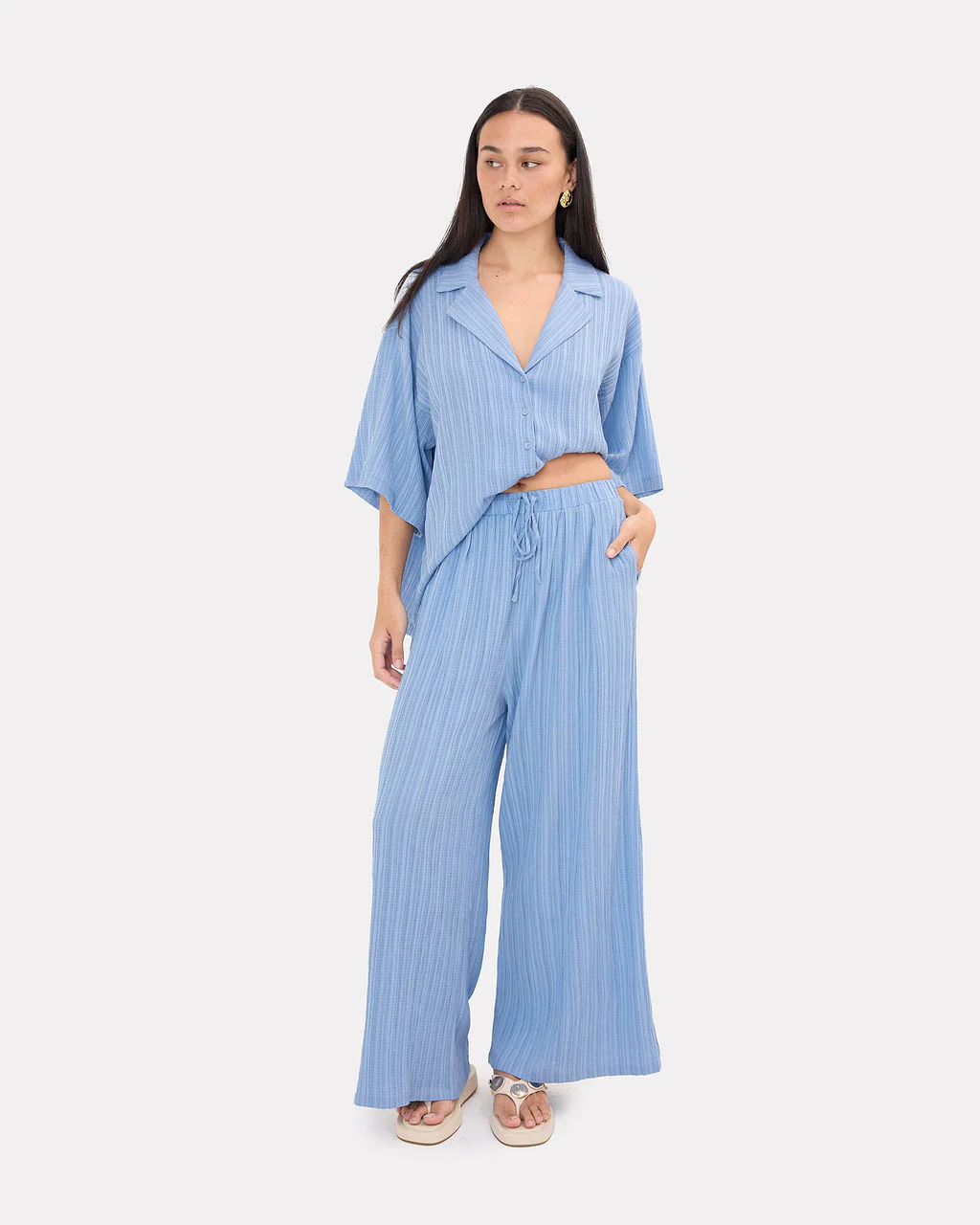 FINAL SALE | Posey Pants | Sky Crepe - Image 2