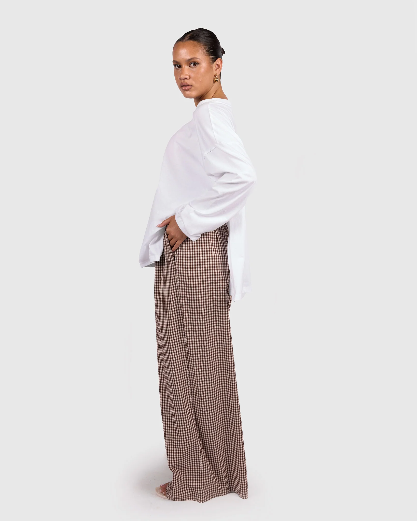 Posey Pants | Toffee Gingham - Image 3