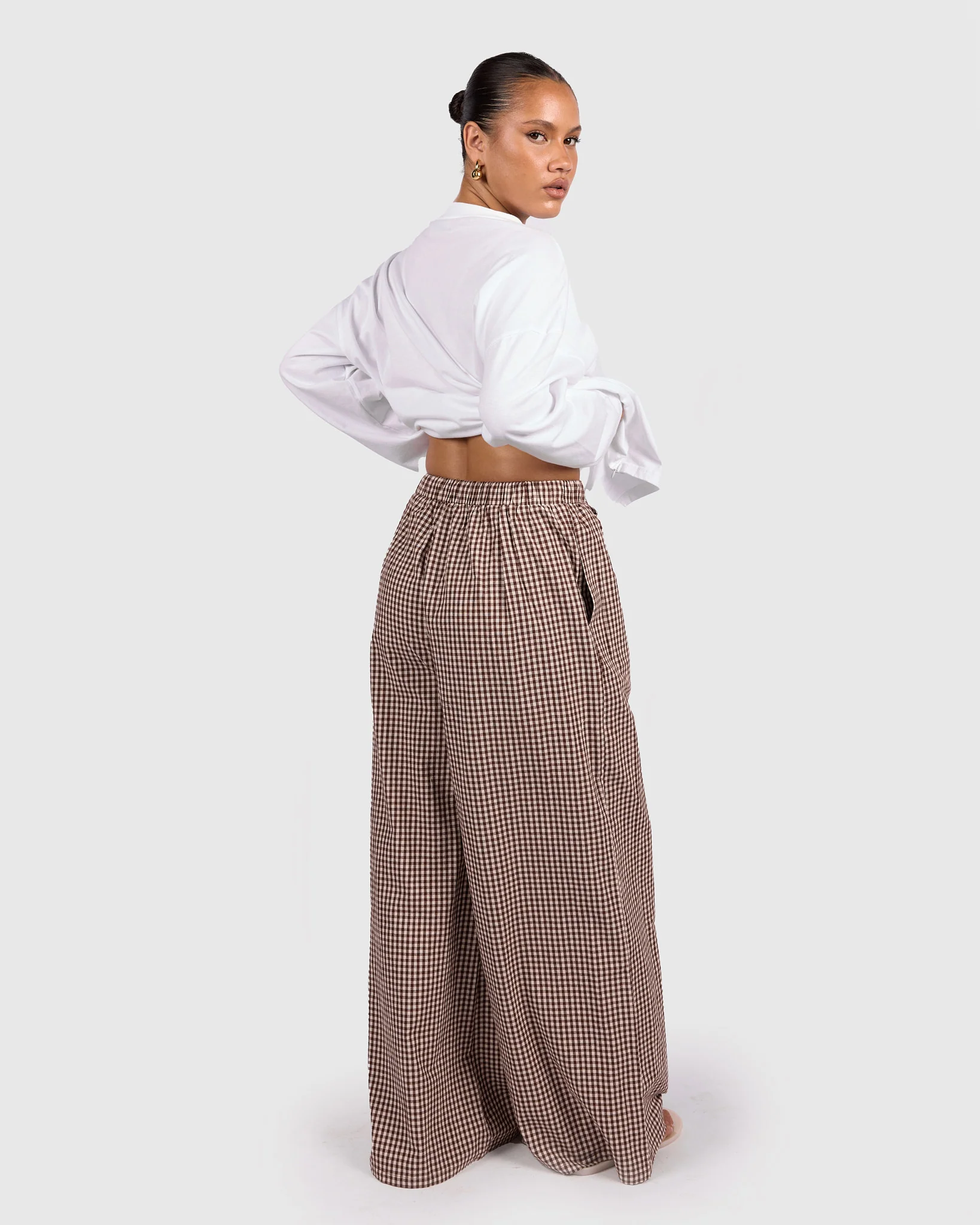 Posey Pants | Toffee Gingham - Image 7