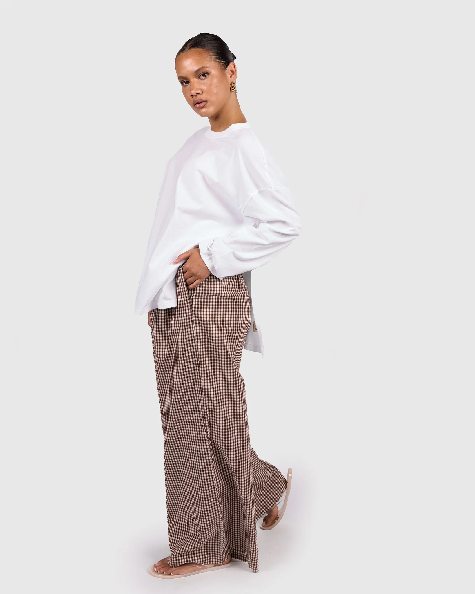 Posey Pants | Toffee Gingham - Image 8