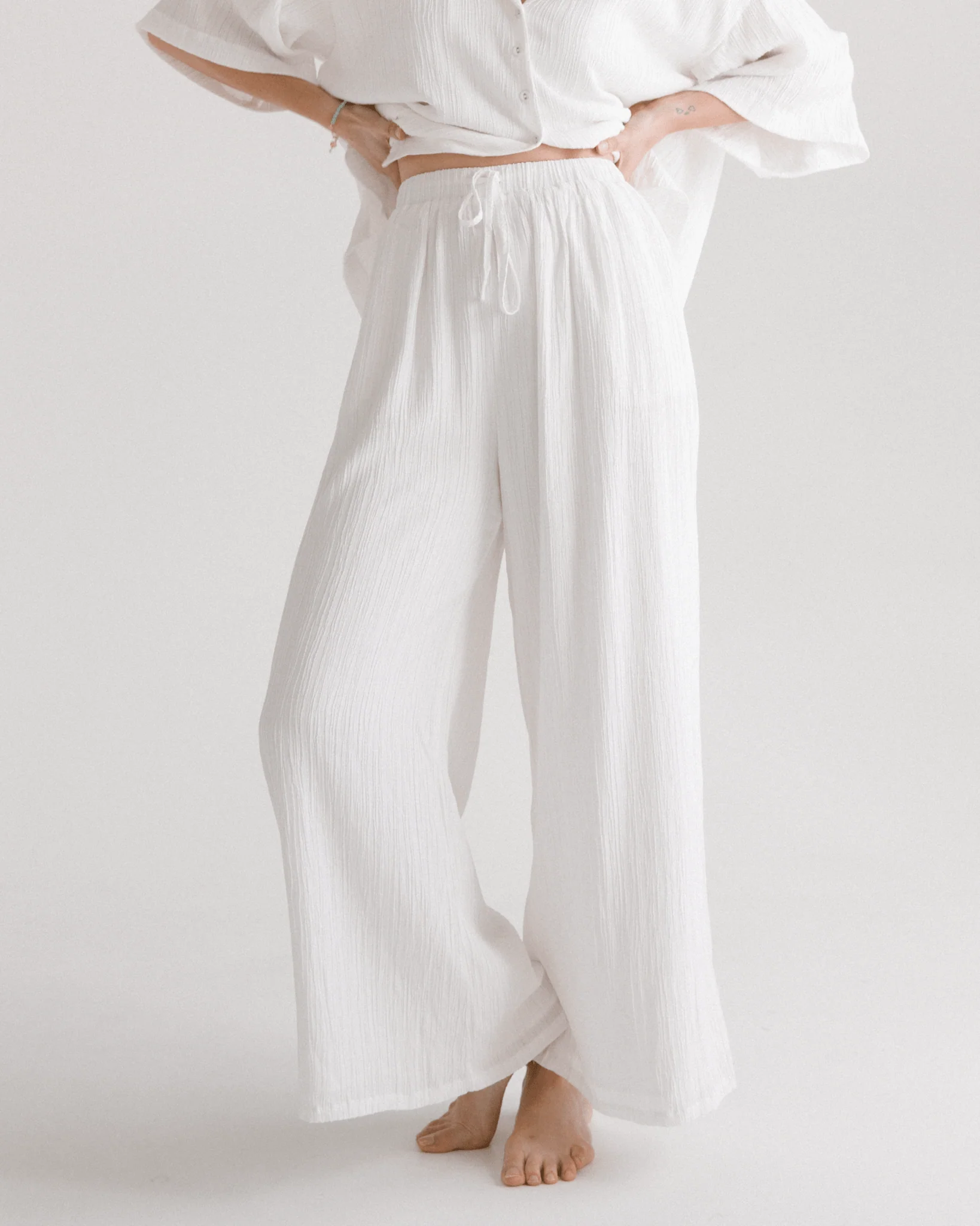 Posey Pants | White Crepe