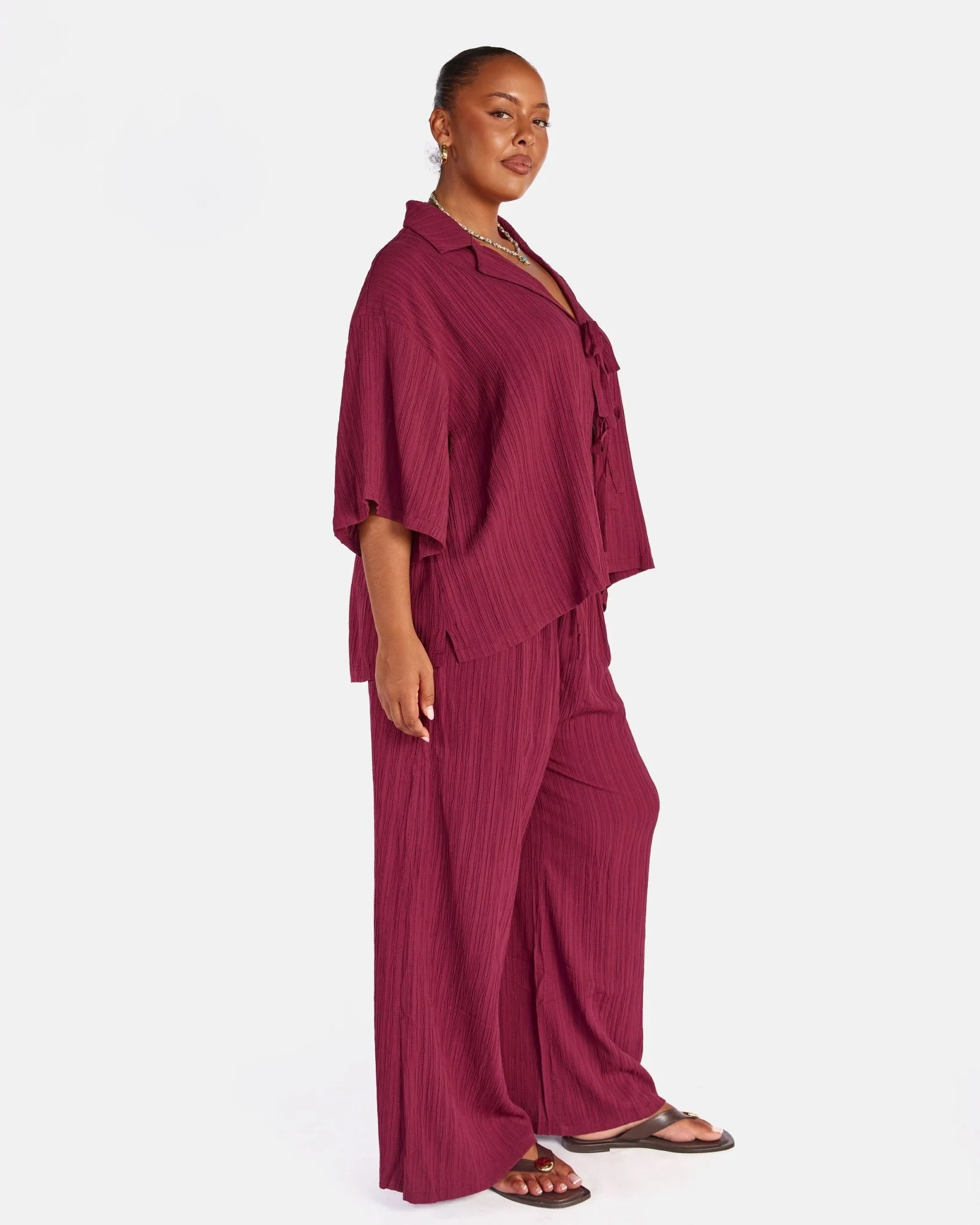 Posey Pants | Wine Crepe - Image 5