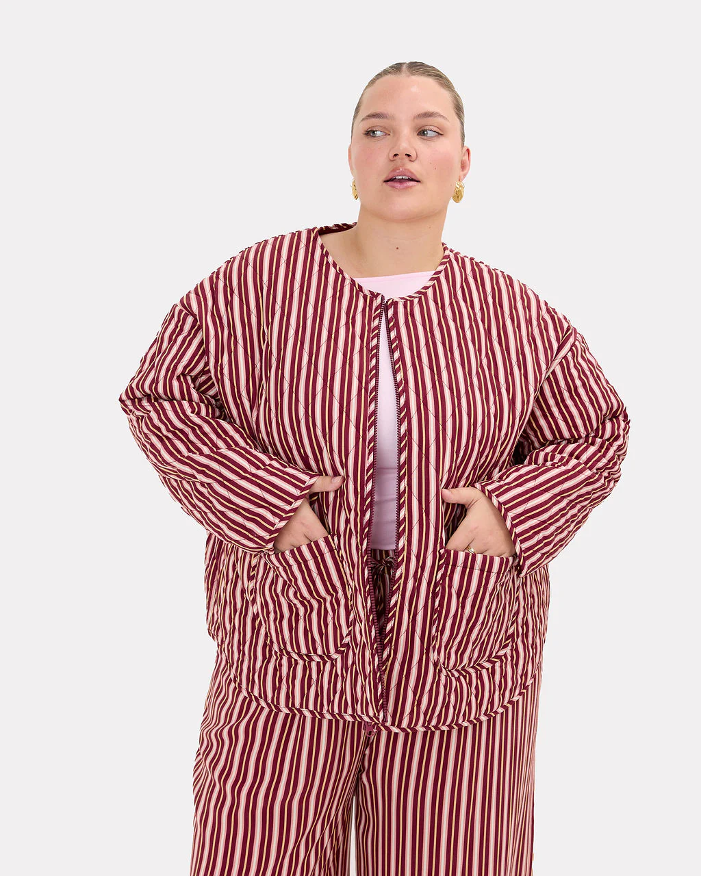 Quilted Jacket | Sundae Stripe - Image 2