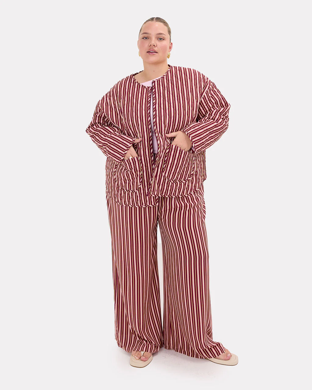 Quilted Jacket | Sundae Stripe - Image 3