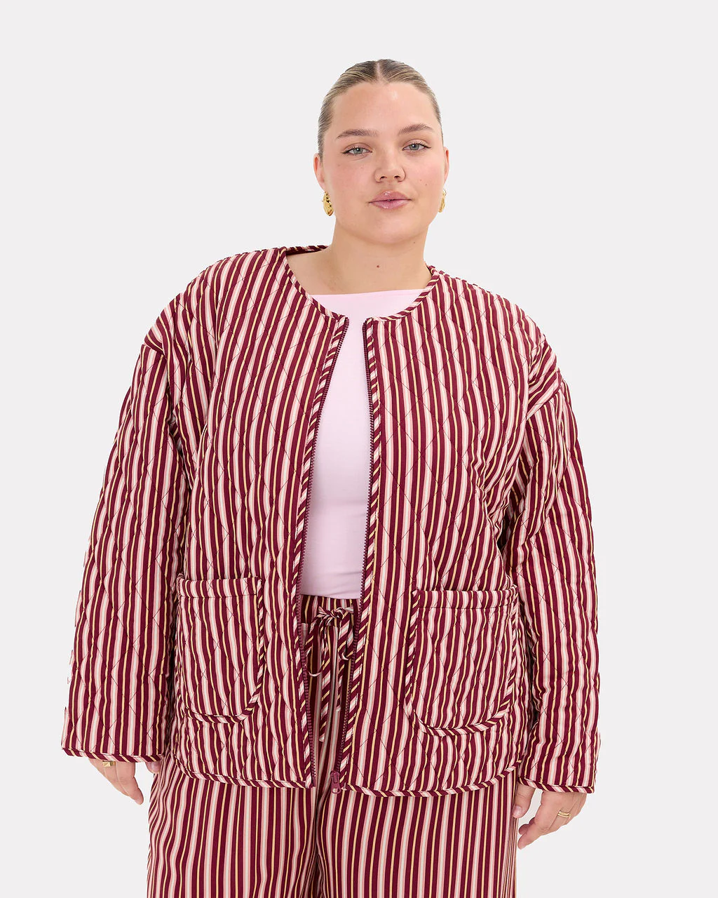 Quilted Jacket | Sundae Stripe - Image 5