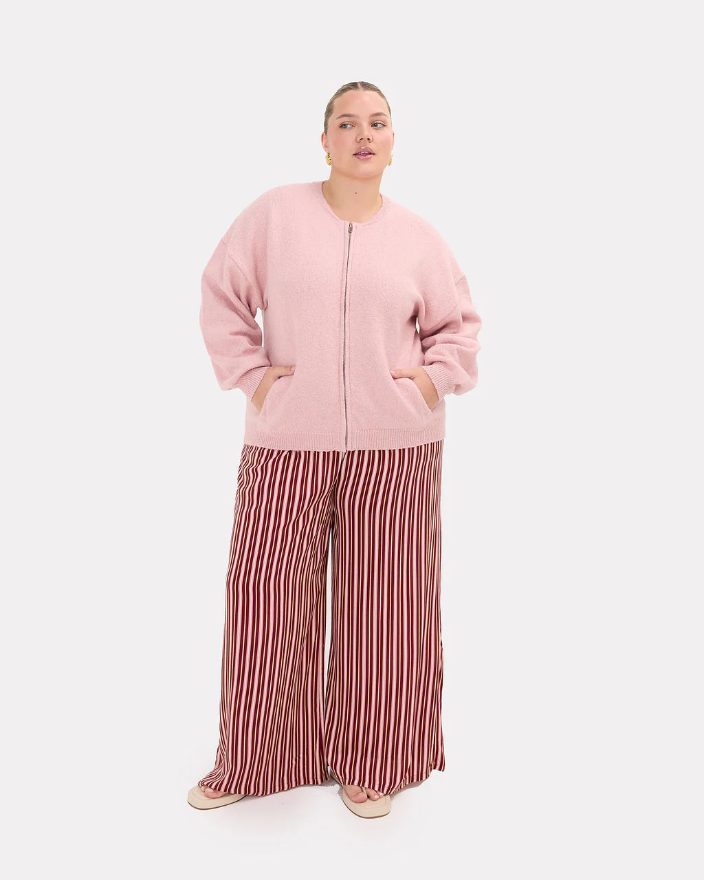 Sophie Knit Bomber | Dusty Pink - Image 2