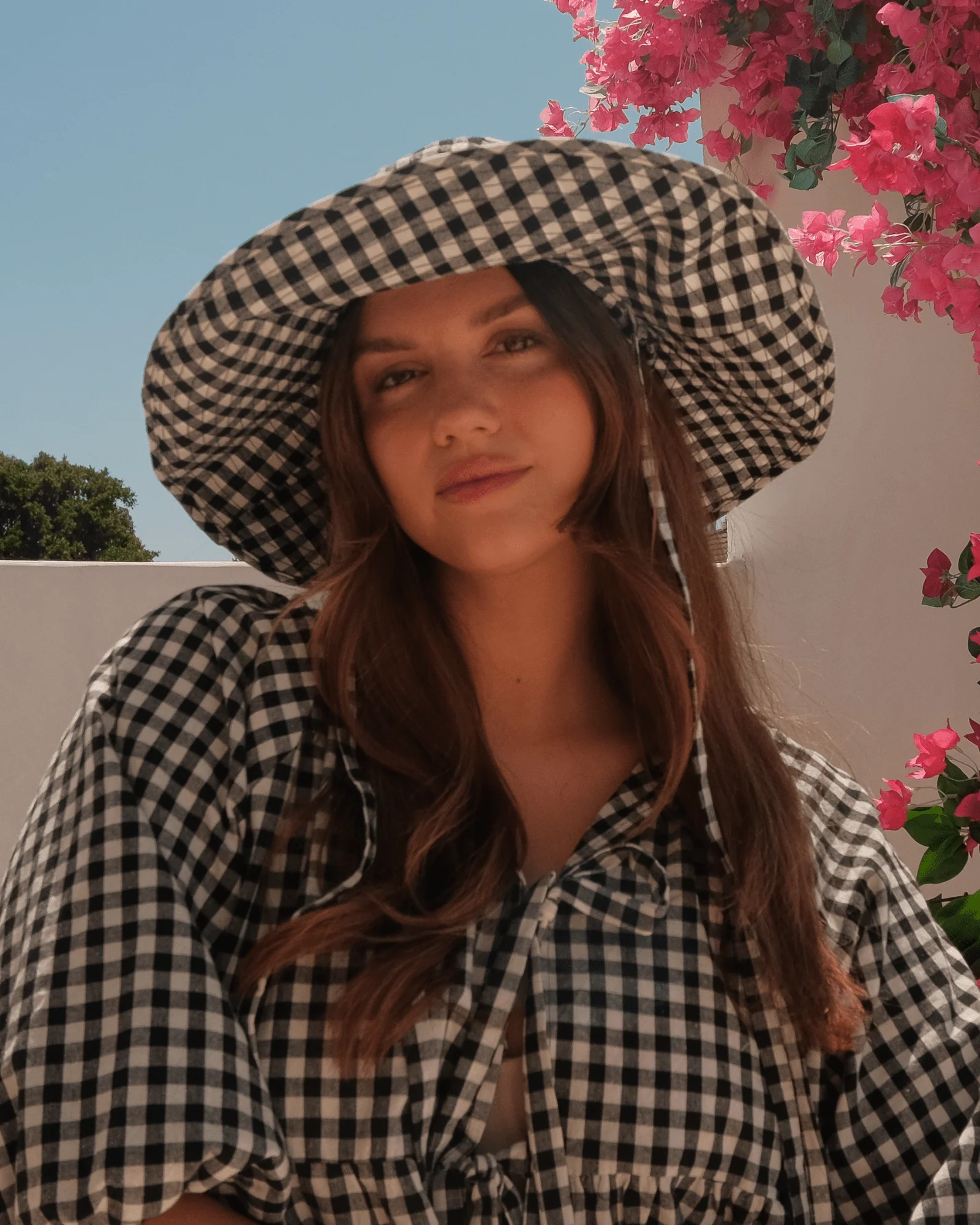 FINAL SALE | The Lullaby Sun Hat | Black Gingham - Image 4