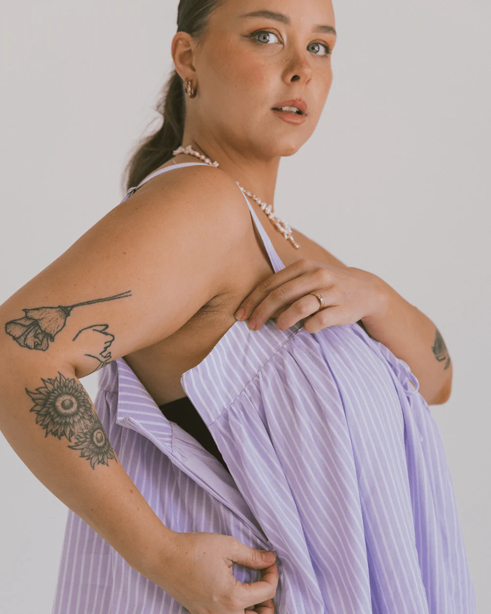 FINAL SALE | Zimi Maxi Dress | Purple Stripe - Image 3