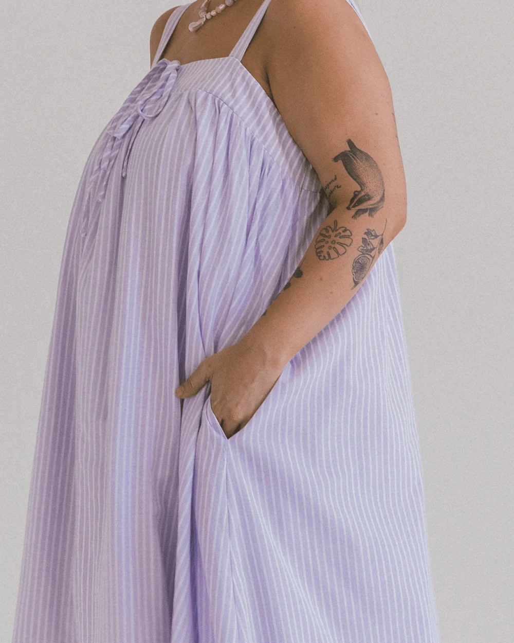 FINAL SALE | Zimi Maxi Dress | Purple Stripe - Image 5