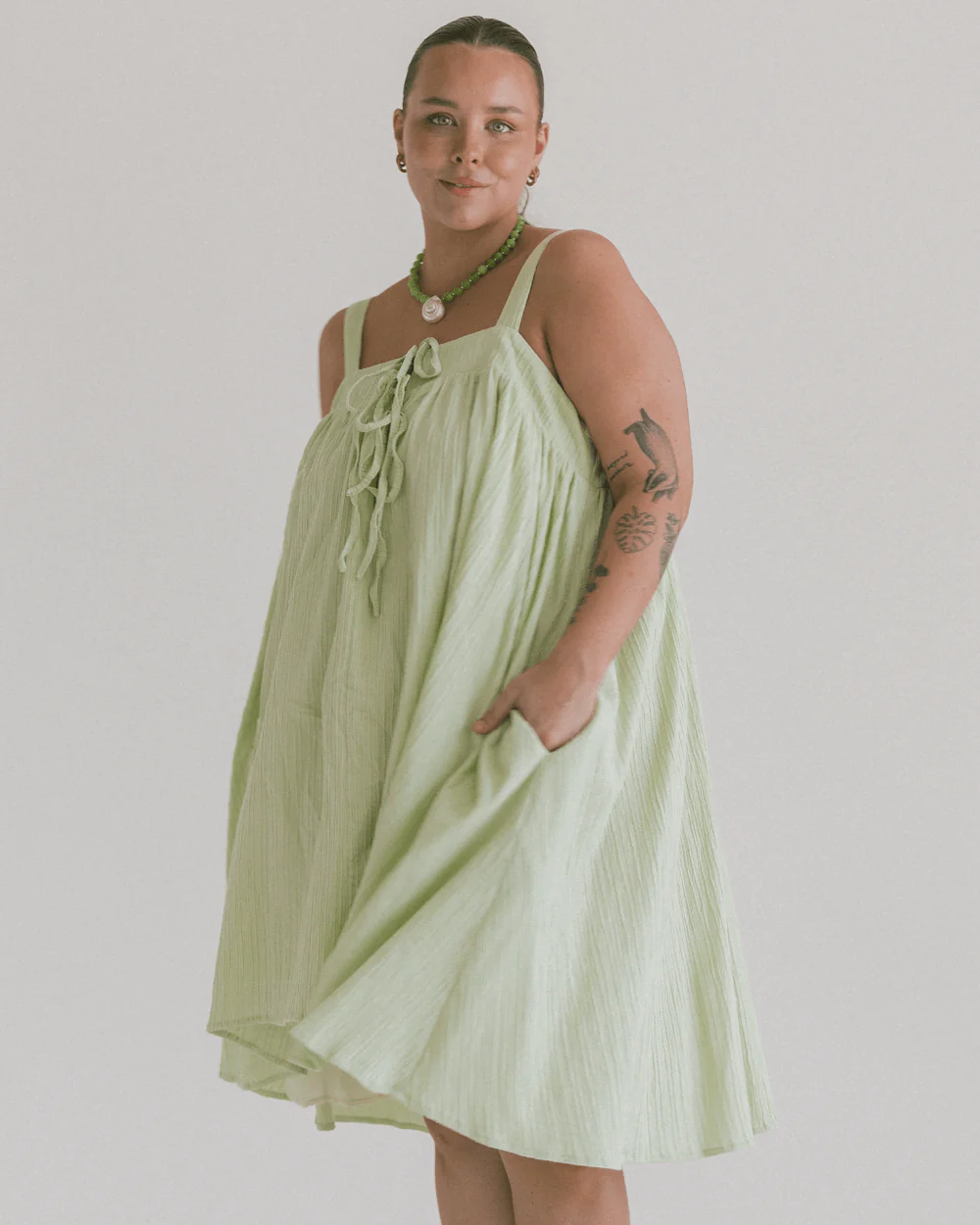 FINAL SALE | Zimi Mini Dress | Green - Image 3