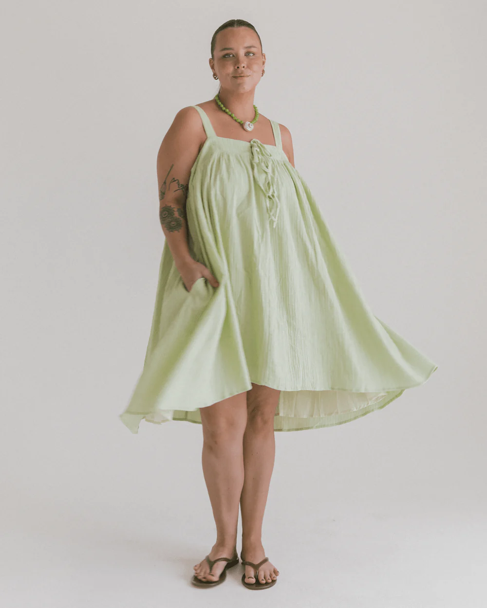 FINAL SALE | Zimi Mini Dress | Green - Image 4