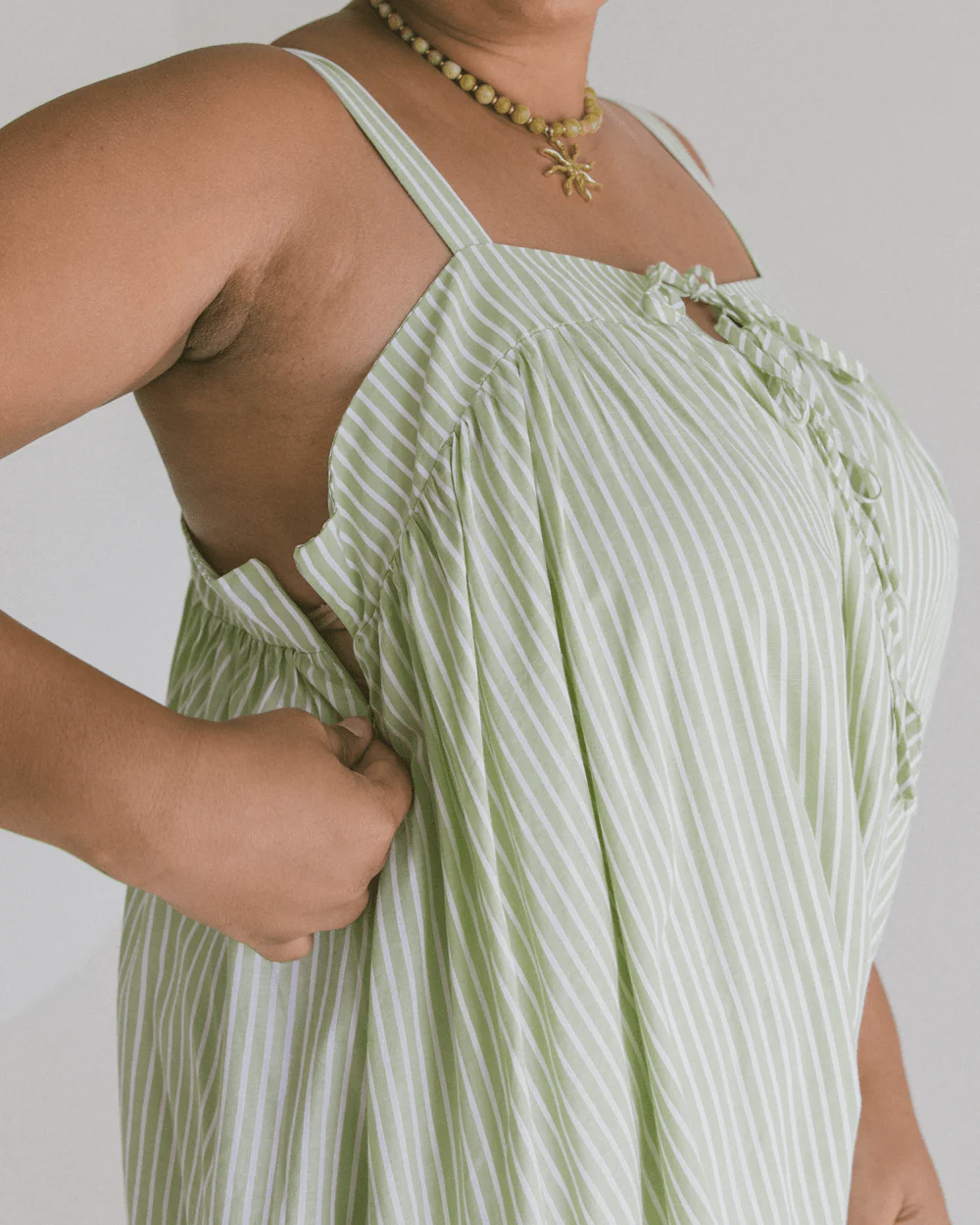 FINAL SALE | Zimi Mini Dress | Green Stripe - Image 4