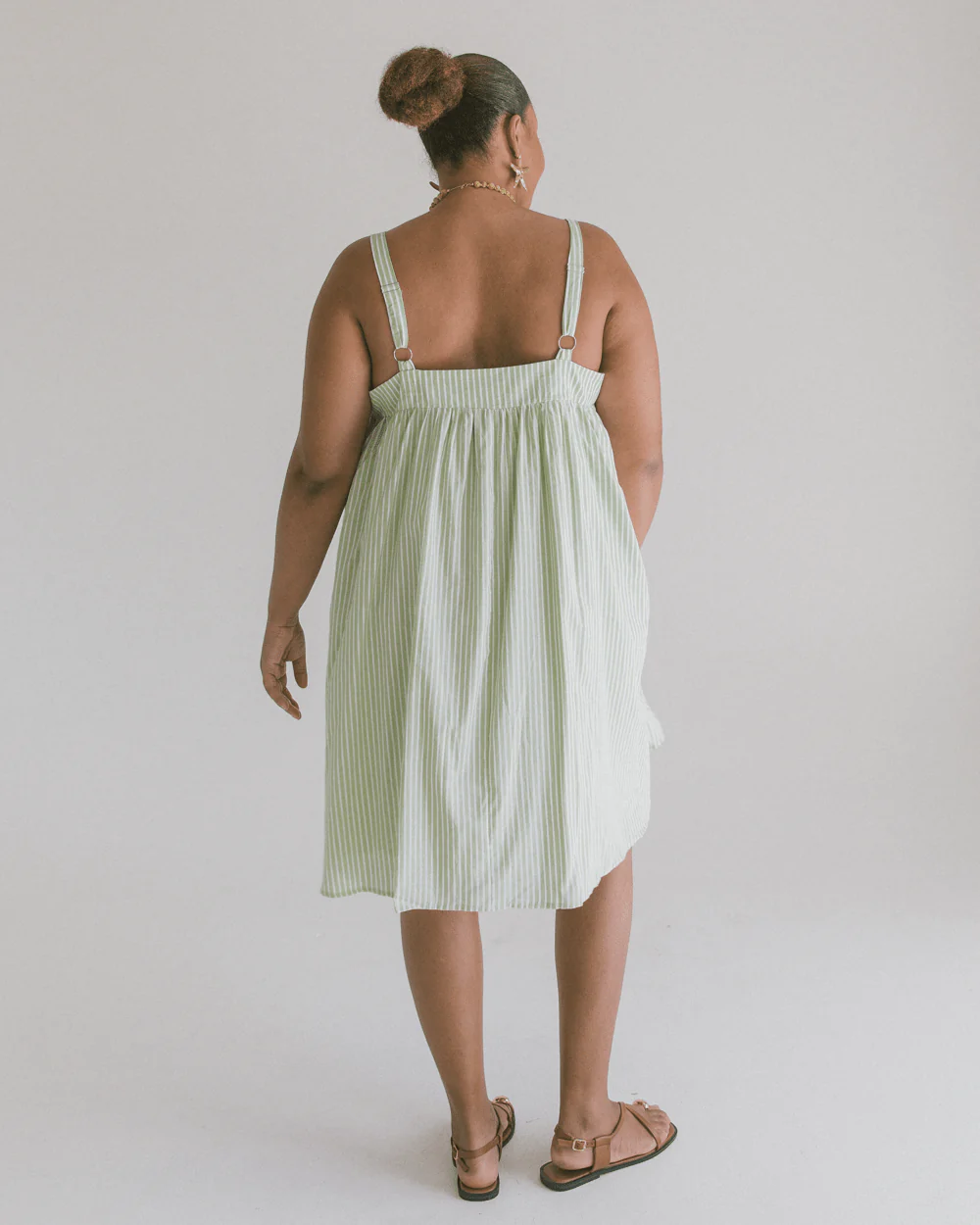FINAL SALE | Zimi Mini Dress | Green Stripe - Image 6