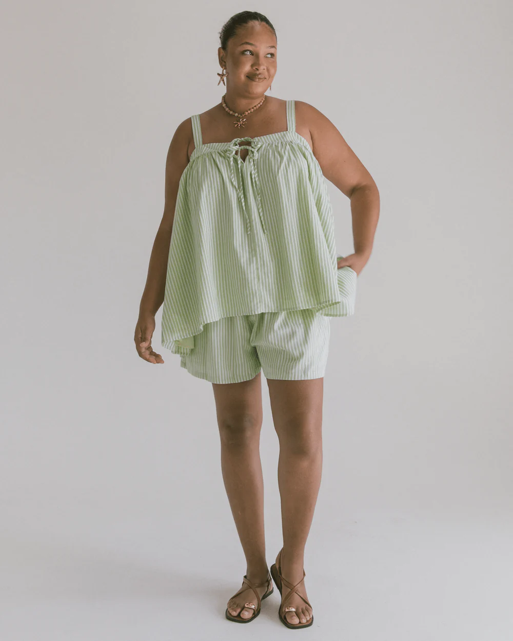 FINAL SALE | Zimi Top | Green Stripe - Image 5